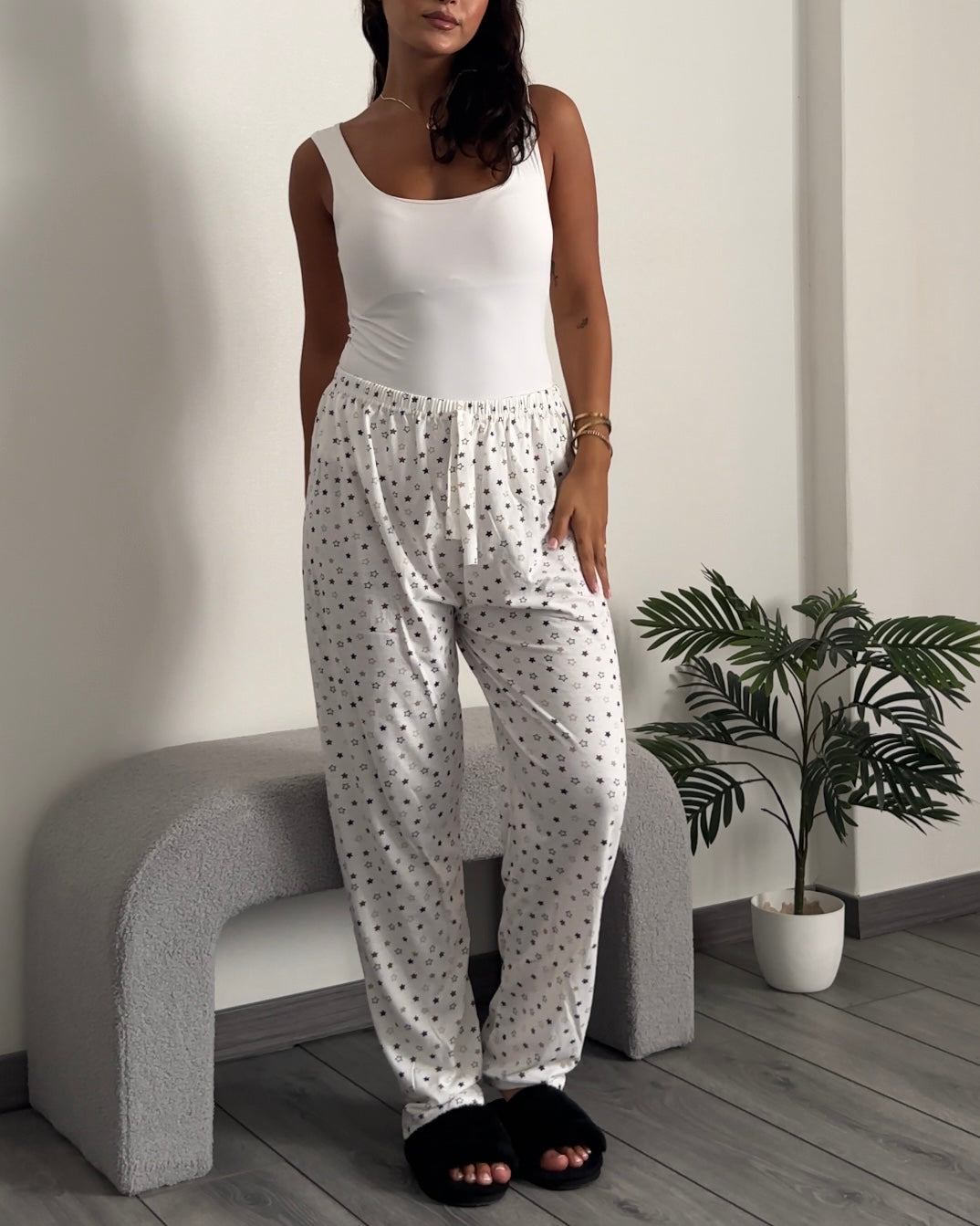 Pyjama Pants - White Stars