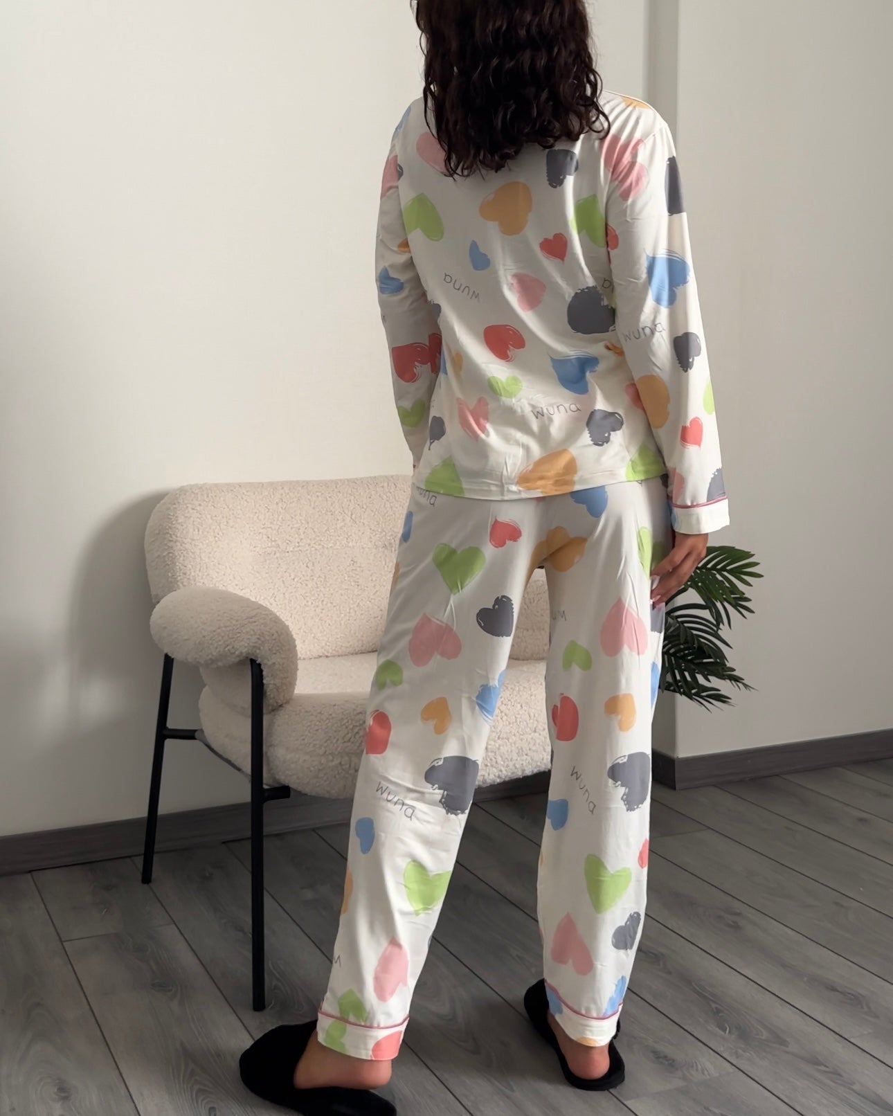 White Hearts Pyjama Set