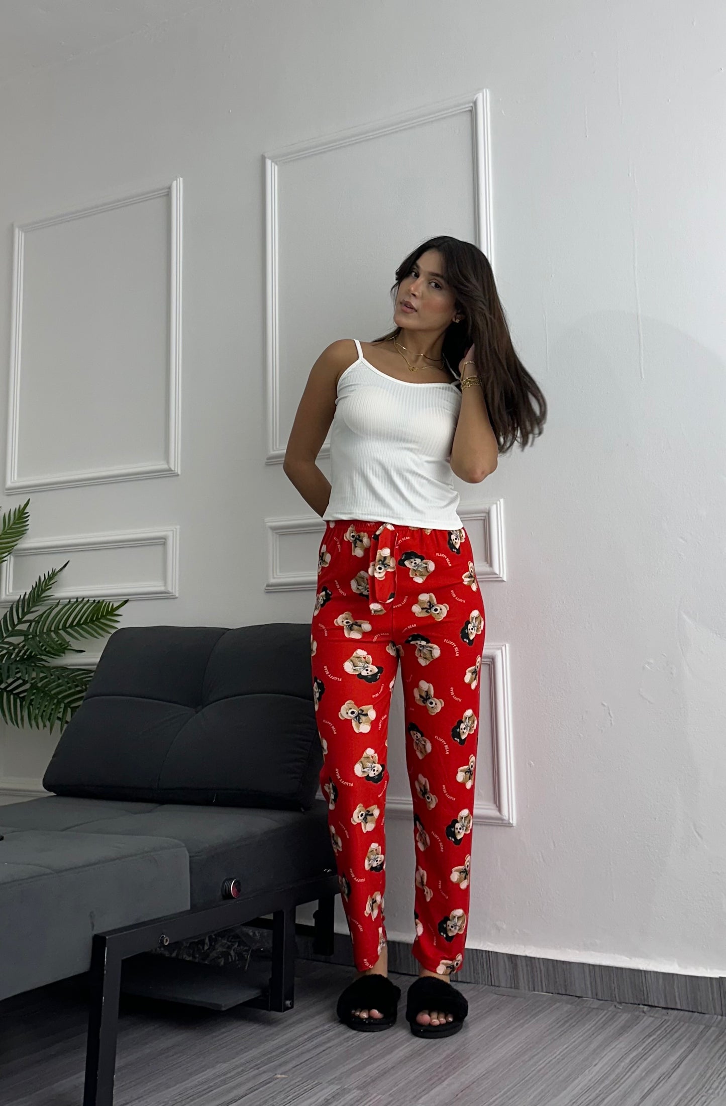 Teddy red pyjama pants