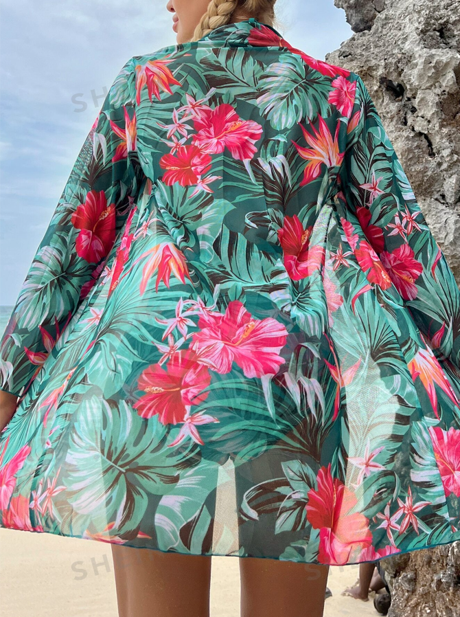 Tropical Print Bikini Set