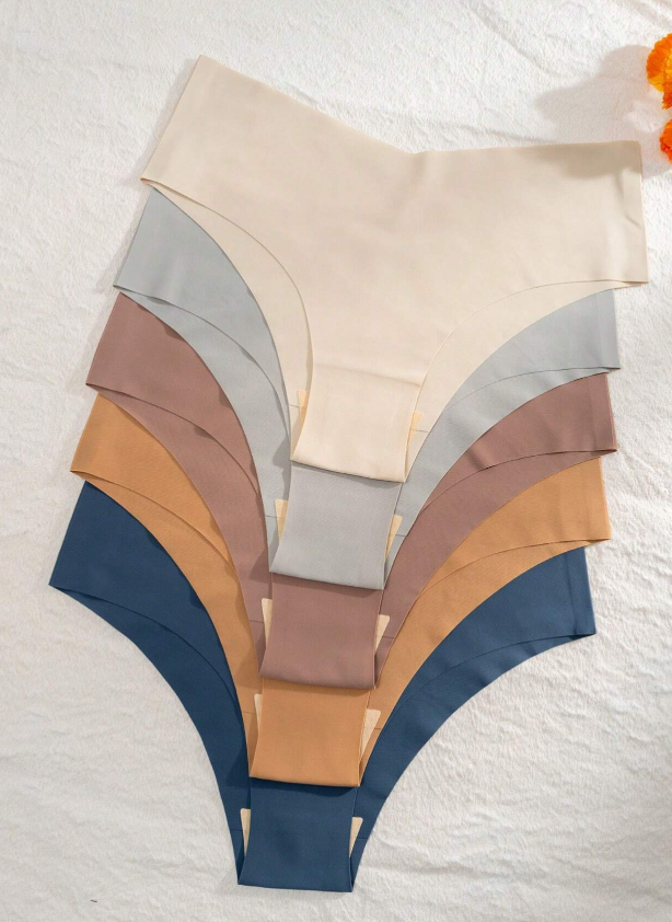 5pcs Women's Solid Color Triangle Panties