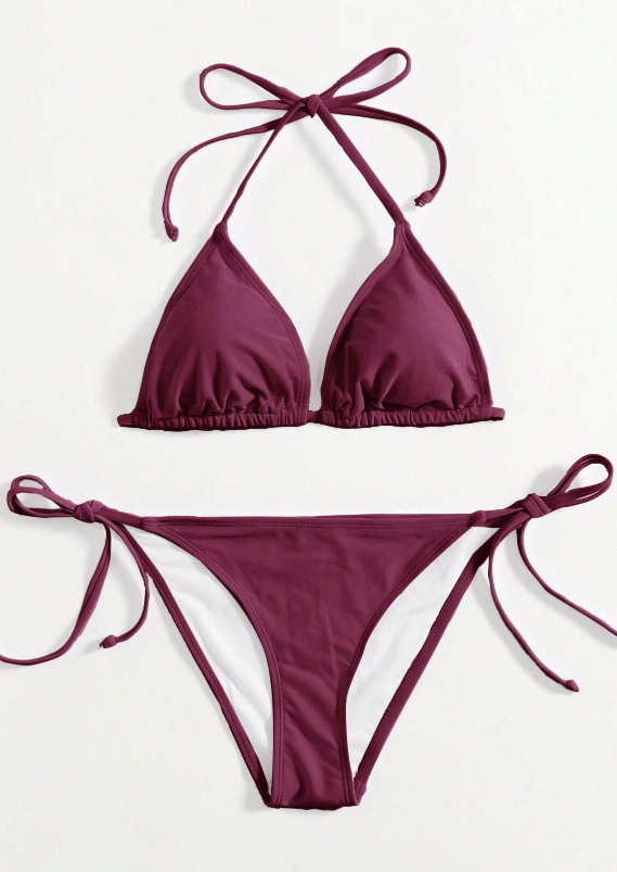 Summer Beach Halter Triangle Tie Side Bikini