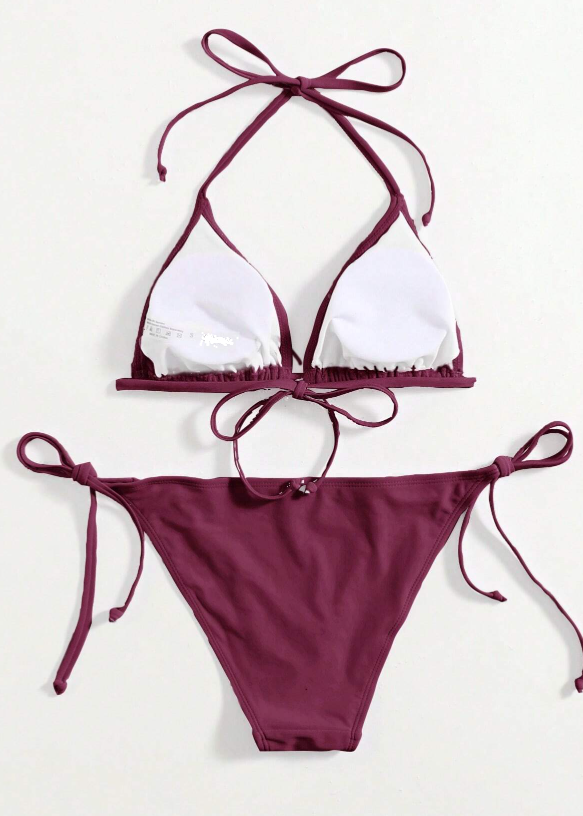 Summer Beach Halter Triangle Tie Side Bikini