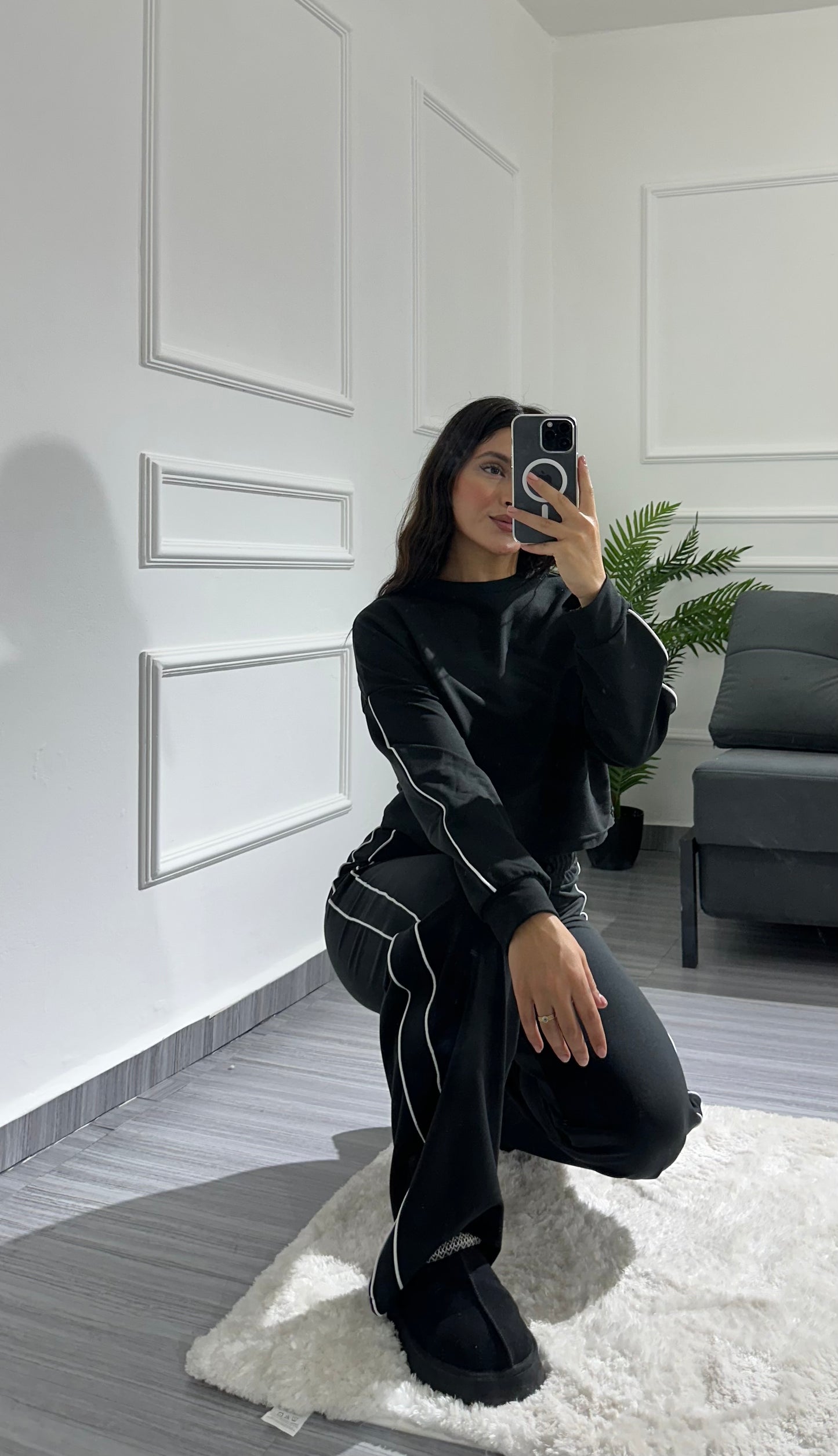 Cropped striped cotton set