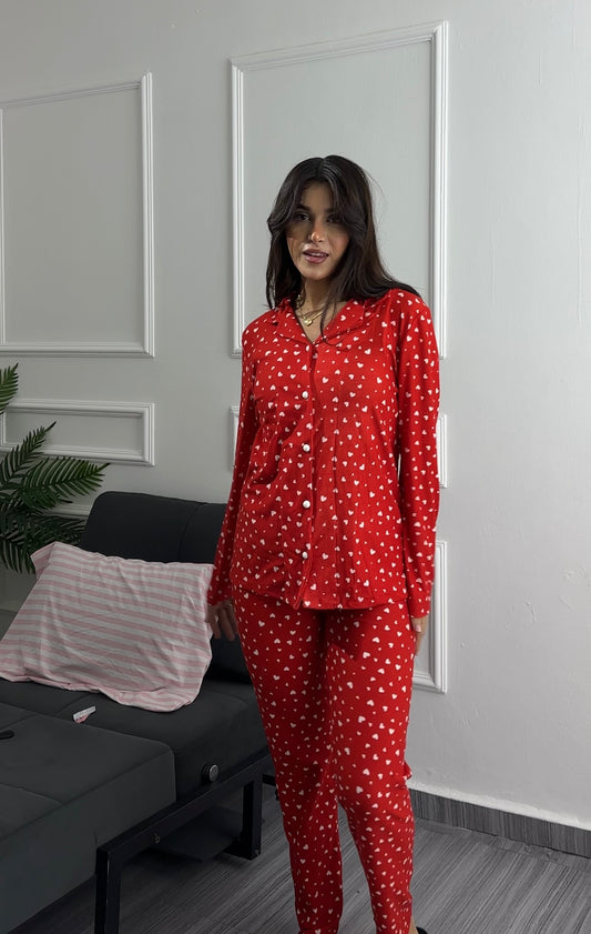Blissful night heart pyjama set