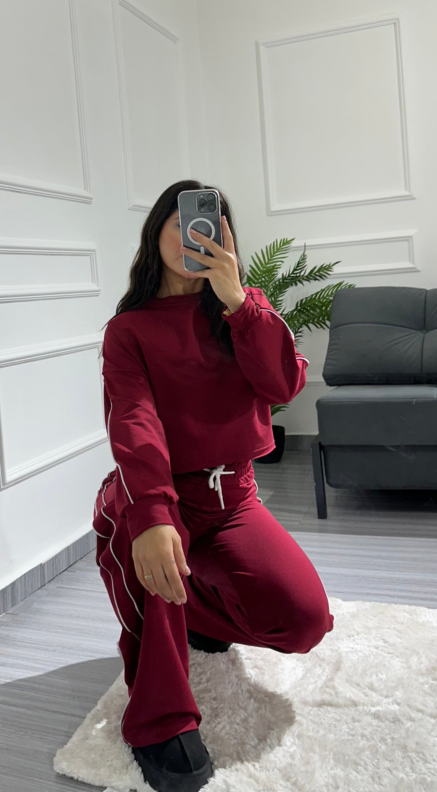 Cropped striped cotton set