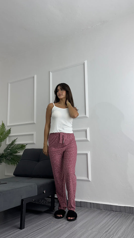 Dotted nude pyjama pants