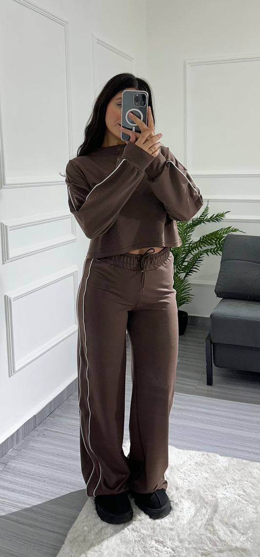 Cropped striped cotton set