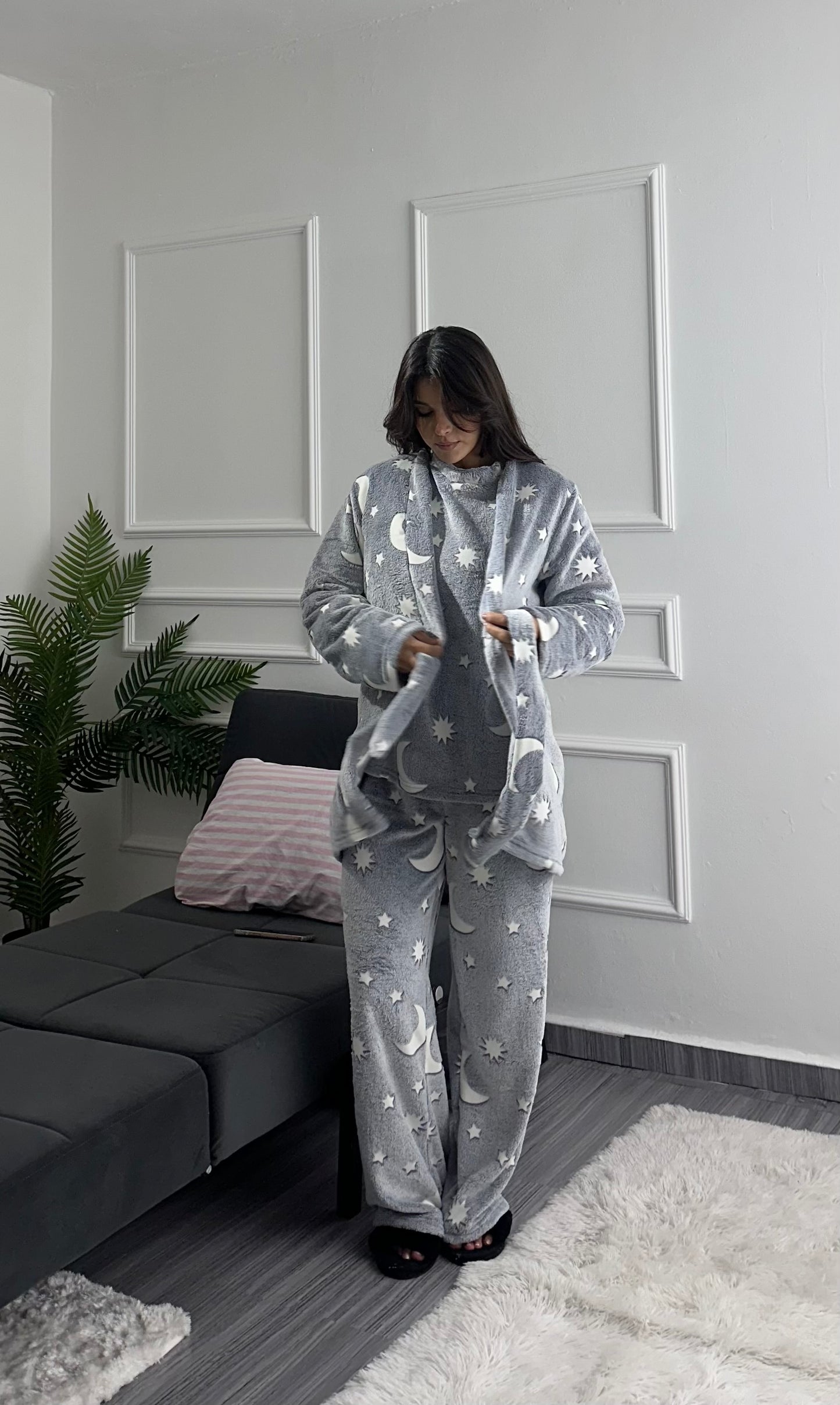 3pcs WinterRobe pyjama set