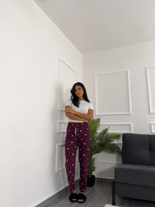 Purple moon and stars pyjama pants