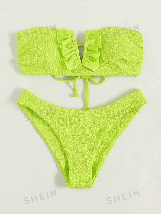 Bandeau Top & Bikini Bottom 2 Piece Bathing Suit