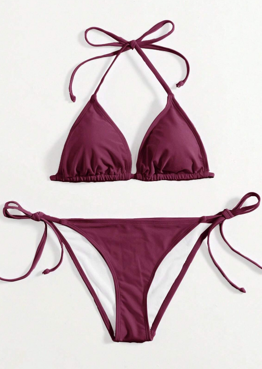 Summer Beach Halter Triangle Tie Side Bikini